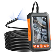 VEVOR product packaging showing dual-lens borescope and accessories, clear unboxing benefit