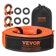 VEVOR front view of tow strap kit showing compact storage and included hardware benefit