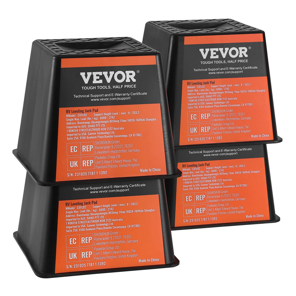 VEVOR front packaging showing 4-pack and model for reliable storage