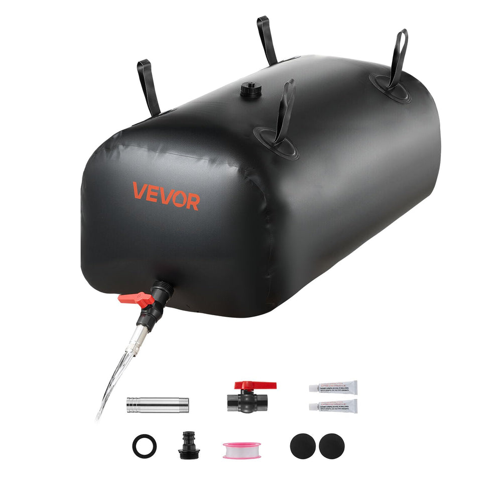 VEVOR front view of 30 gal bladder showing capacity and sturdy shape for reliable storage