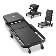 VEVOR front view of creeper showing folded convertible design and sturdy frame providing workspace efficiency