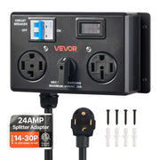 VEVOR front view of splitter showing outlets and selector for convenient charging