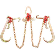VEVOR front view of G80 V bridle chain showing complete assembly and hooks for reliable towing