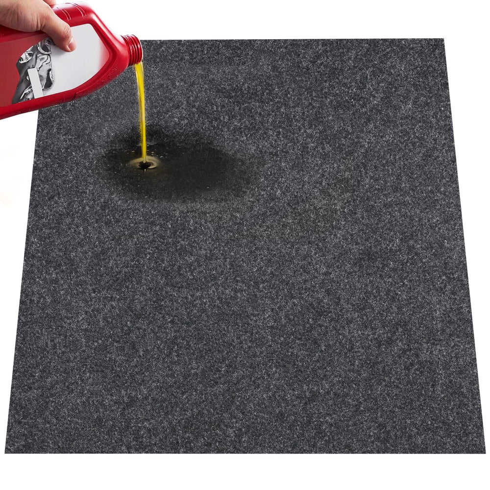 VEVOR front view of garage mat showing full coverage and benefit of floor protection