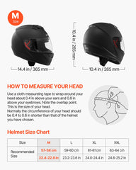 VEVOR helmet close-up of clear visor and quick-swap mechanism for easy changes