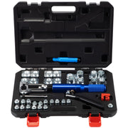 VEVOR front view of hydraulic flaring tool kit showing organized components and case, emphasizes portability