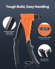 VEVOR four interchangeable nosepieces displayed for fast size swaps