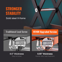 VEVOR detachable crank handle attached for easy, tool-free lifting