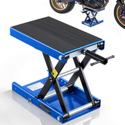 VEVOR front view of lift showing stable wide deck and easy placement