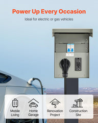 VEVOR open cover with 30A and 20A GFCI outlets, convenient protected connections