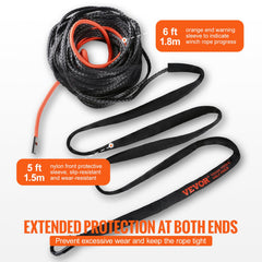 VEVOR protective nylon sleeve at rope end preventing abrasion damage
