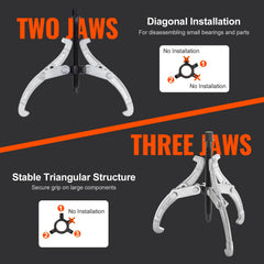 VEVOR hardened central screw thread detail showing durability and torque resistance benefit