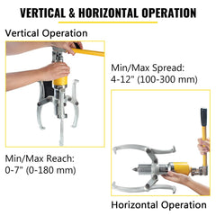 VEVOR puller in use removing a wheel hub demonstrating powerful 15T extraction benefit