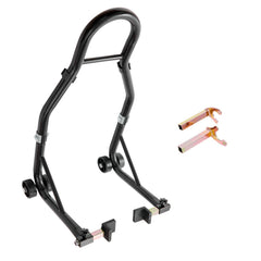 VEVOR front view of rear wheel stand showing sturdy base and load capacity benefit
