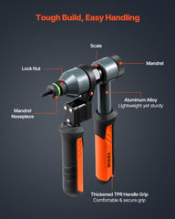 VEVOR close-up of a hardened 40Cr mandrel showing durable thread detail