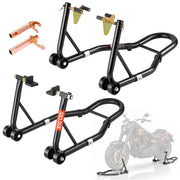 VEVOR front double-fork stand full view showing stable lift benefit