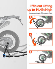 VEVOR handle and caster mechanism showing easy lifting and smooth movement benefit