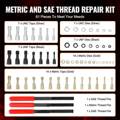 VEVOR dies color-coded UNC UNF metric for fast size identification
