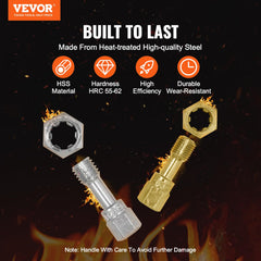 VEVOR kit open layout with taps, dies, and files for quick access