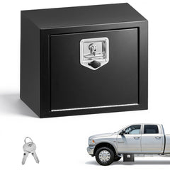 VEVOR front view of underbody toolbox showing compact secure profile