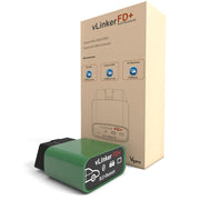 Vgate vLinker FD Plus front plug showing OBD-II connector and secure fit benefit