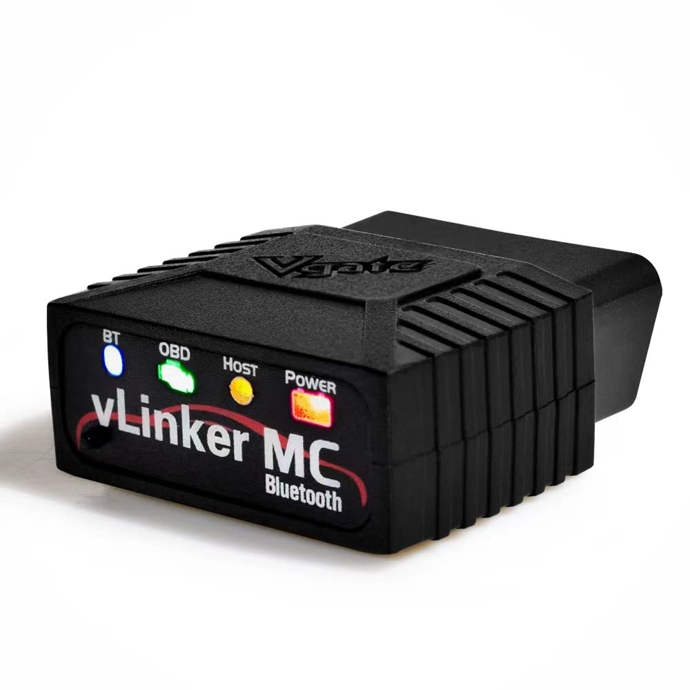 Vgate vLinker MC front view showing compact OBD2 adapter and durable housing benefit