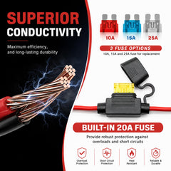 vgoviwin inline fuse holder with spare fuses offering overcurrent protection