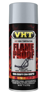 VHT flat silver aerosol can front view showing label and finish benefit