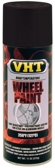 VHT can front view showing label and satin black wheel paint benefits