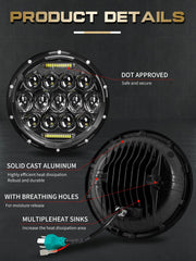 VI9000 beam pattern on dark road, clearer road illumination benefit