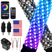 VI9000 front packaging showing two 2ft fat whip lights and included accessories for easy setup