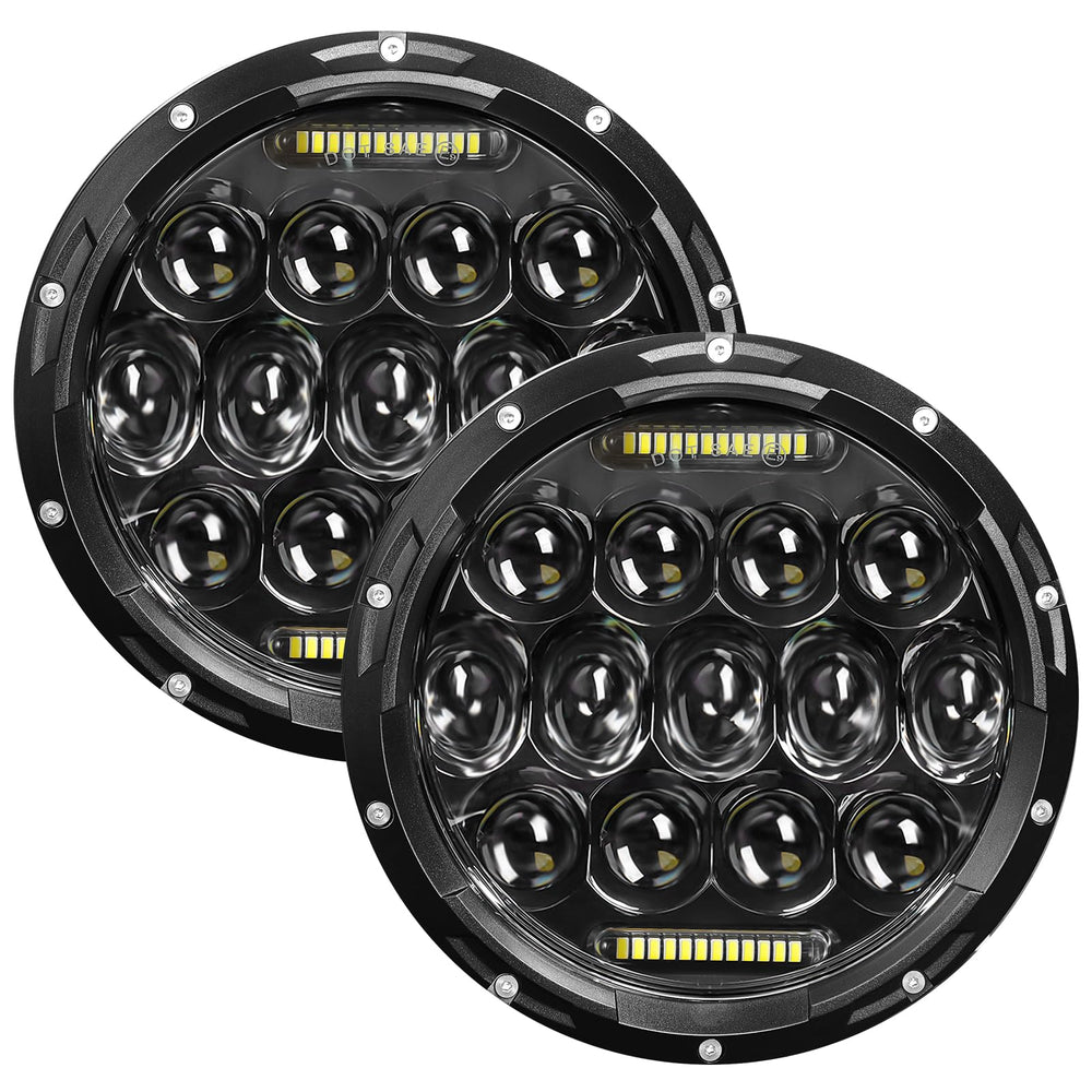 VI9000 front view showing black 7-inch LED headlight, improved visibility