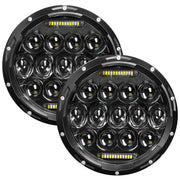 VI9000 front view showing black 7-inch LED headlight, improved visibility