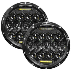 VI9000 front view showing black 7-inch LED headlight, improved visibility