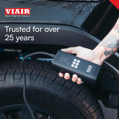 VIAIR EVC31 PRO hose and valve attached demonstrating secure tire connection