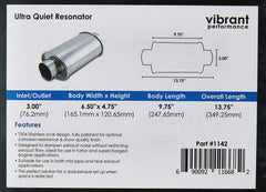 Vibrant Performance side view with dimensions, helps verify compact fitment