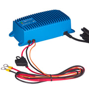 Victron Energy front view of charger showing compact design and durable casing benefit: easy installation
