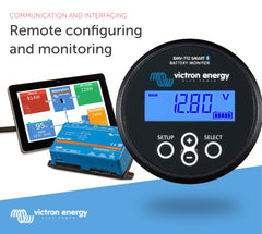 Victron Energy BMV-712 display in Victron Connect app, wireless monitoring convenience