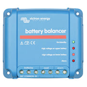 Victron Energy front view showing compact balancer and quick install benefit