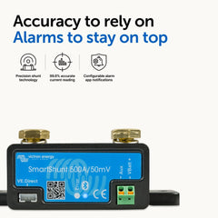 Victron Energy SmartShunt displaying battery data in VictronConnect app for instant insight
