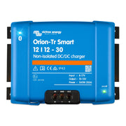 Victron Energy Orion-Tr front panel showing LEDs and indicators for easy status checks