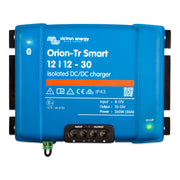 Victron Energy Orion-Tr front panel showing LED indicators and model marking, for easy status checks