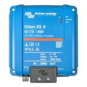 Victron Orion XS front panel showing compact durable housing and easy mounting benefit