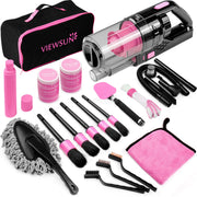 Viewsun front packing showing complete pink kit and storage bag for organized cleaning
