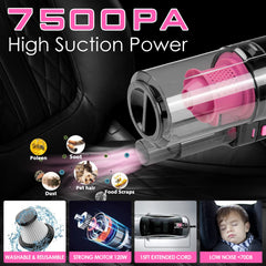 Viewsun handheld vacuum close-up highlighting strong suction and convenient nozzle set