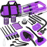 Viewsun handheld vacuum front view showing compact design and powerful suction benefit
