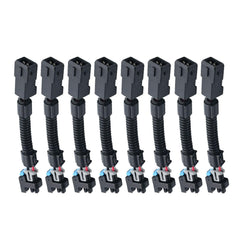 VIKKSAER front view of 8-piece injector pigtail kit showing complete set and packaging, simplifies swaps