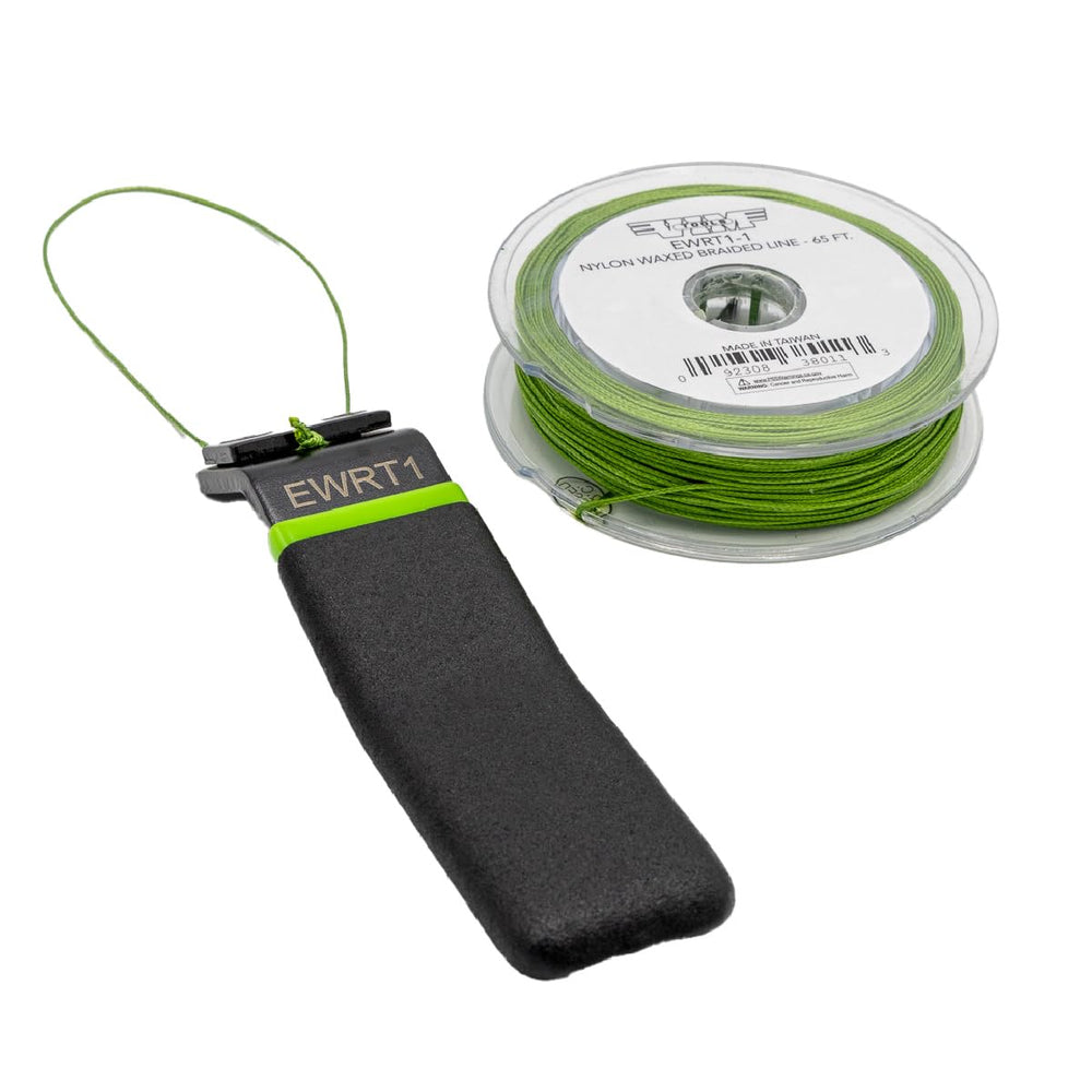 VIM tool front view showing green handle and ready-to-use string, protects surfaces