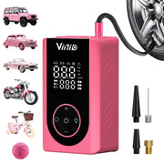 Vinid front packaging showing compact pink inflator and accessories for quick use