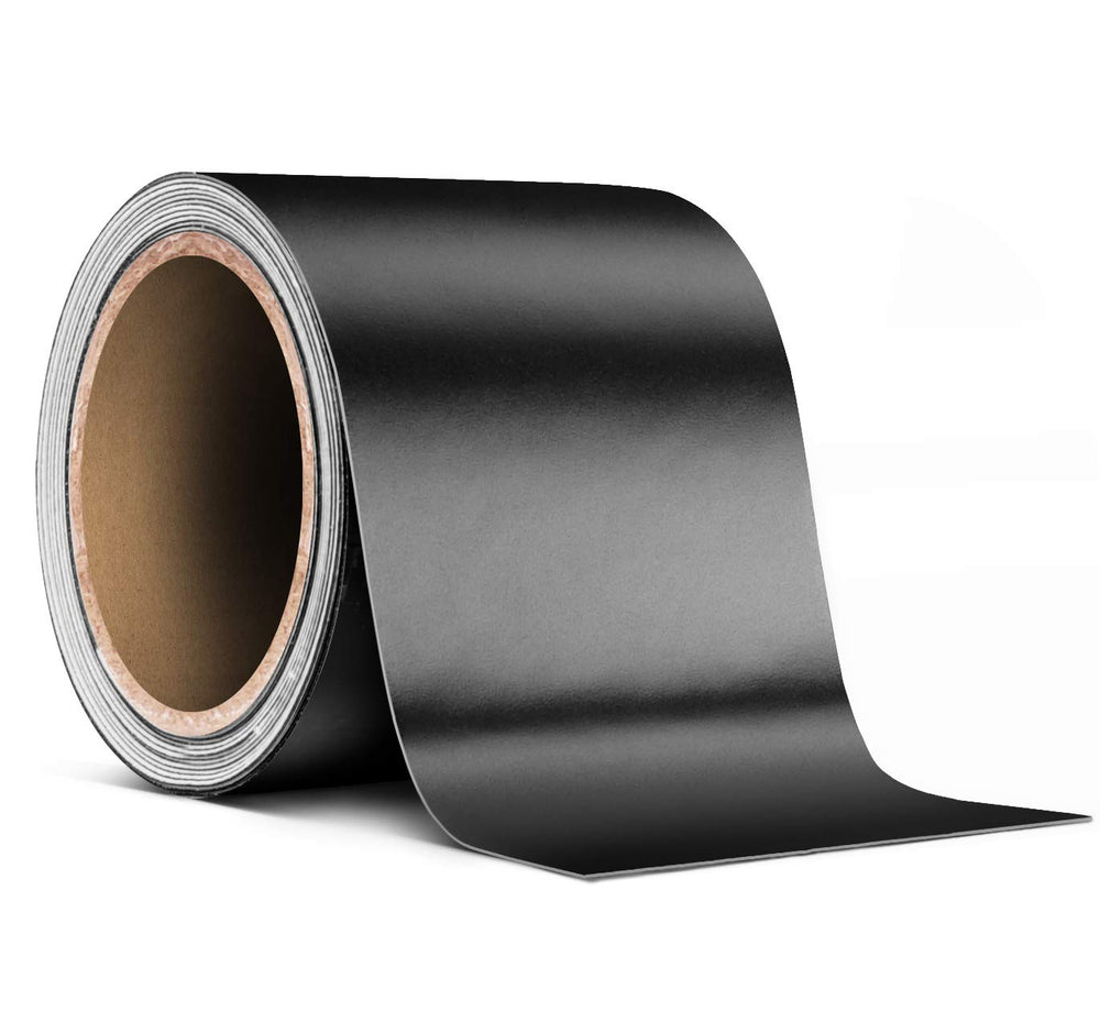 VViViD front view of black matte roll showing compact packaging and immediate use benefit